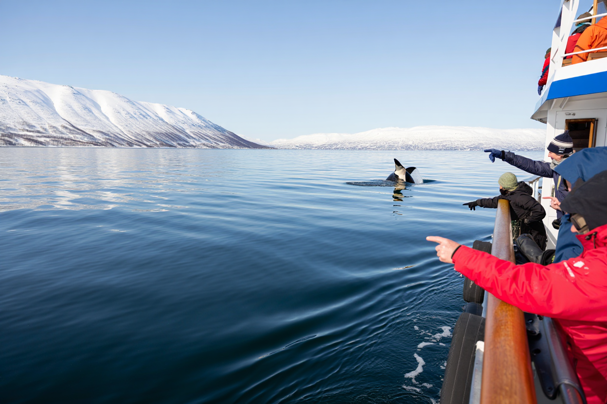 Avistamiento de ballenas y orcas en los fiordos de Tromsø